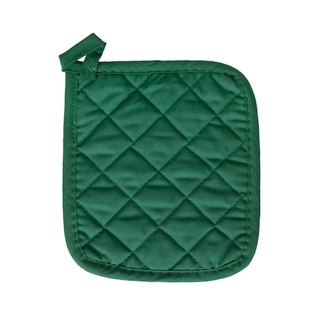 Concepts Solid Quilted Fabric Pot Holder 50/50 Poly/Cotton Dark Green